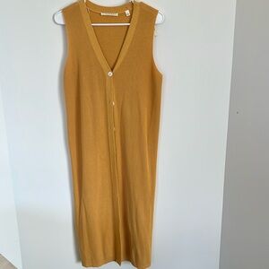 Cyrus cardigan Sweater vest duster mustard yellow size L